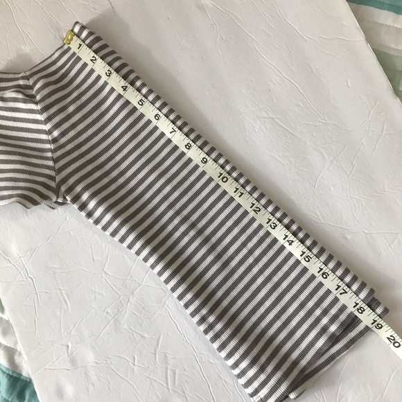Anthropologie Postmark Grey & White Striped Square Neck Top Size XS - Picture 9 of 10